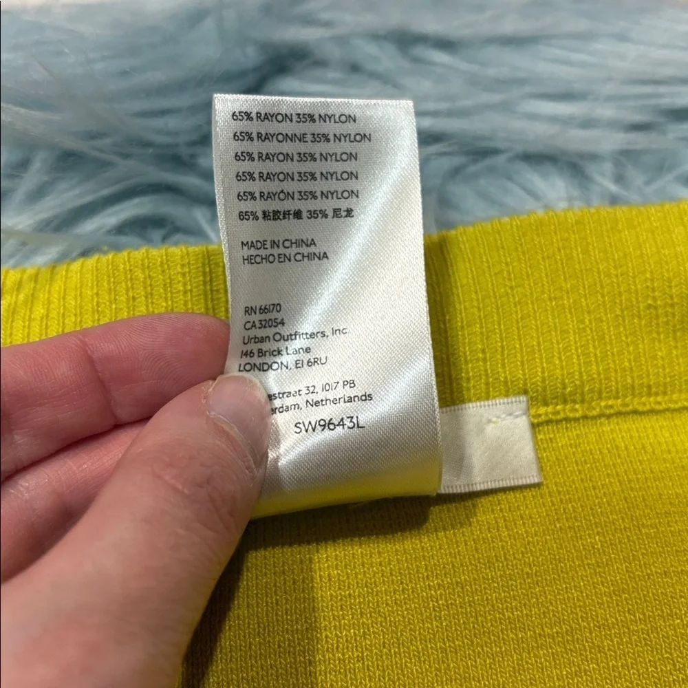 Anthropologie Flat White Mustard Yellow Pocket Mini Skirt